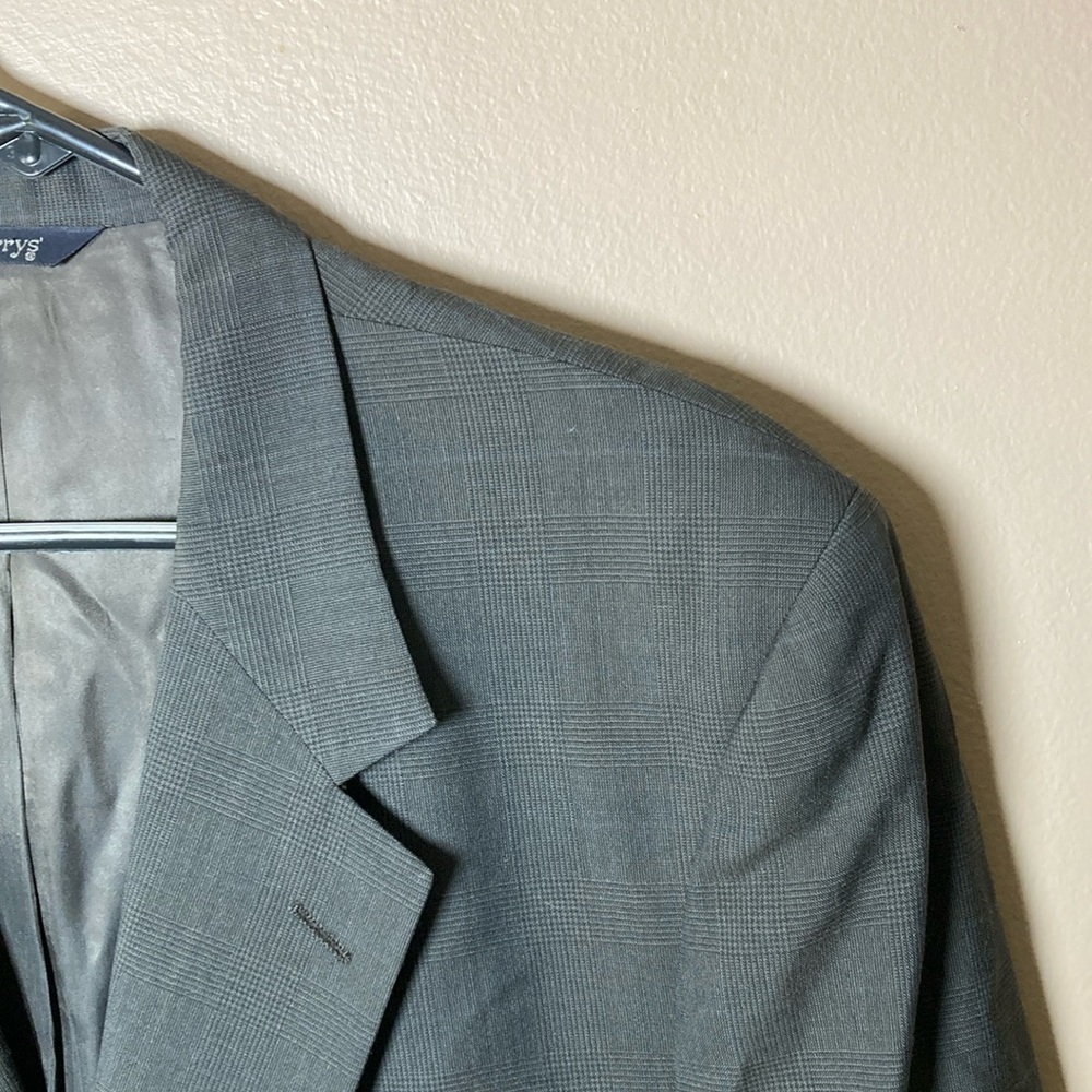Vintage Burberrys Ed Mitchell Wool Men’s Suit Jacket Size 46R Regular Gray - Picture 2 of 9